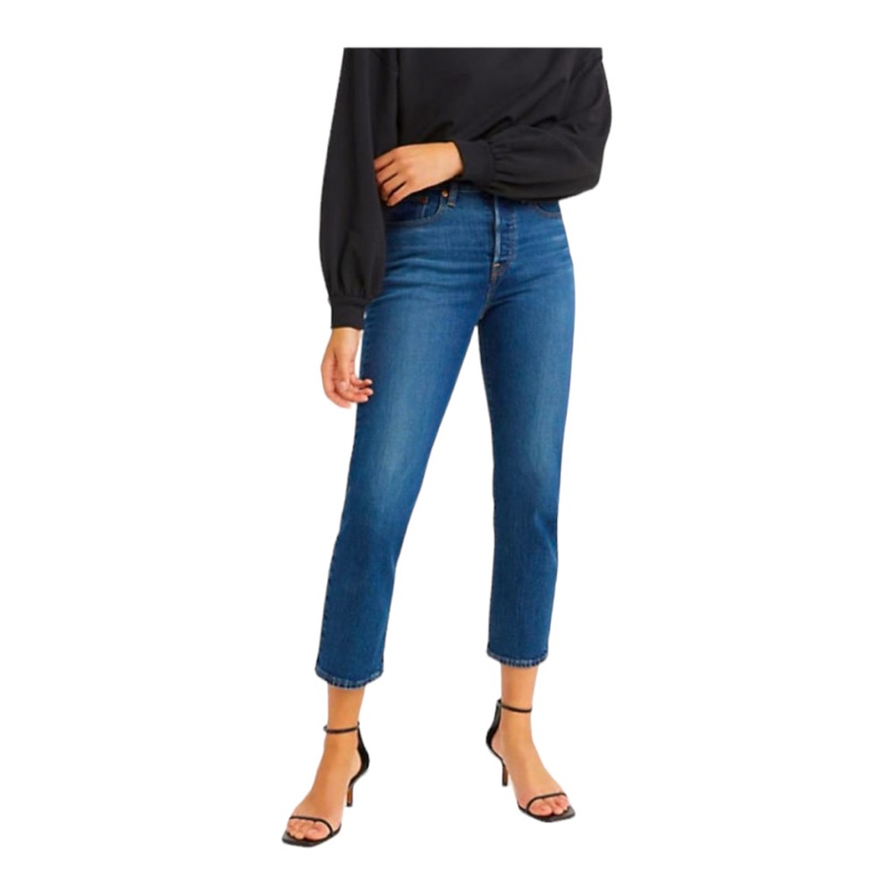 Levi’s LIKE NEW! Wedgie Style, Button Fly/Straight Leg Dark Wash Jeans Tag: 26